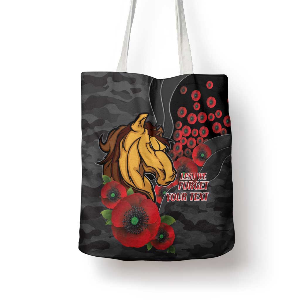 Brisbane Broncos ANZAC Personalised Tote Bag Lest We Forget Poppy Camo