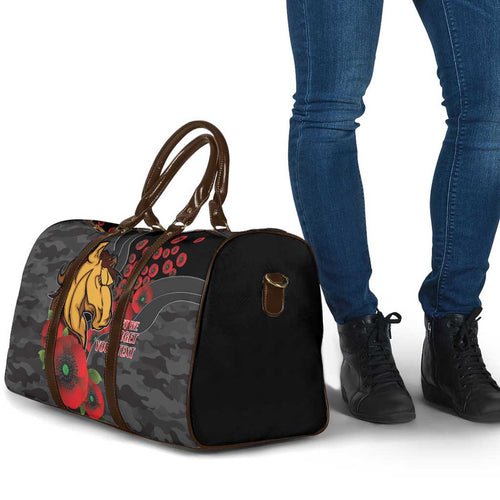 Brisbane Broncos ANZAC Personalised Travel Bag Lest We Forget Poppy Camo