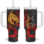 Brisbane Broncos ANZAC Personalised Tumbler With Handle Lest We Forget Poppy Camo