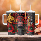 Brisbane Broncos ANZAC Personalised Tumbler With Handle Lest We Forget Poppy Camo