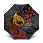 Brisbane Broncos ANZAC Personalised Umbrella Lest We Forget Poppy Camo