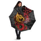 Brisbane Broncos ANZAC Personalised Umbrella Lest We Forget Poppy Camo