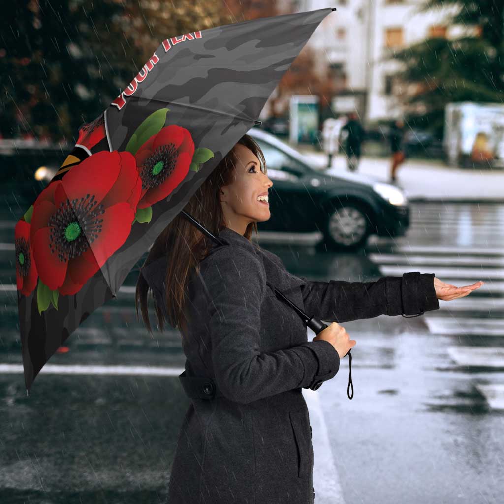 Brisbane Broncos ANZAC Personalised Umbrella Lest We Forget Poppy Camo