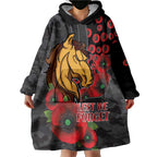Brisbane Broncos ANZAC Personalised Wearable Blanket Hoodie Lest We Forget Poppy Camo