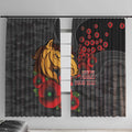 Brisbane Broncos ANZAC Personalised Window Curtain Lest We Forget Poppy Camo