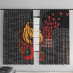 Brisbane Broncos ANZAC Personalised Window Curtain Lest We Forget Poppy Camo