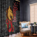 Brisbane Broncos ANZAC Personalised Window Curtain Lest We Forget Poppy Camo