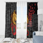 Brisbane Broncos ANZAC Personalised Window Curtain Lest We Forget Poppy Camo