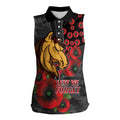 Brisbane Broncos ANZAC Personalised Women Sleeveless Polo Shirt Lest We Forget Poppy Camo