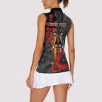 Brisbane Broncos ANZAC Personalised Women Sleeveless Polo Shirt Lest We Forget Poppy Camo
