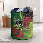 Canberra Raiders ANZAC Personalised Laundry Basket Lest We Forget Poppy Camo
