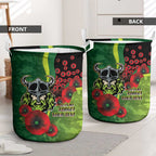Canberra Raiders ANZAC Personalised Laundry Basket Lest We Forget Poppy Camo