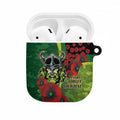 Canberra Raiders ANZAC Personalised AirPods Case Lest We Forget Poppy Camo