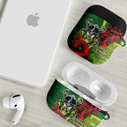 Canberra Raiders ANZAC Personalised AirPods Case Lest We Forget Poppy Camo