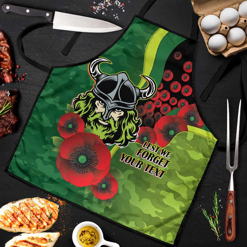 Canberra Raiders ANZAC Personalised Apron Lest We Forget Poppy Camo