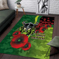 Canberra Raiders ANZAC Personalised Area Rug Lest We Forget Poppy Camo