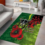 Canberra Raiders ANZAC Personalised Area Rug Lest We Forget Poppy Camo