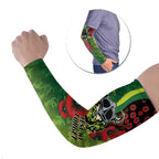 Canberra Raiders ANZAC Personalised Arm Sleeves Lest We Forget Poppy Camo