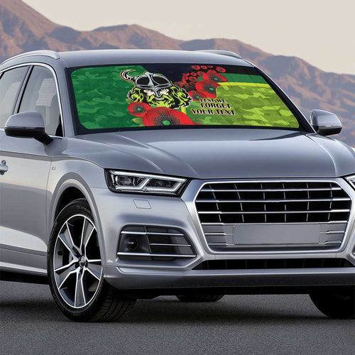 Canberra Raiders ANZAC Personalised Auto Sun Shade Lest We Forget Poppy Camo