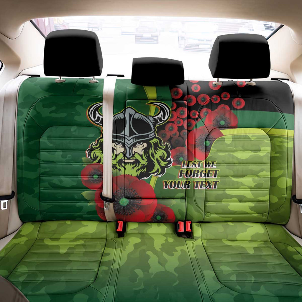 Canberra Raiders ANZAC Personalised Back Car Seat Cover Lest We Forget Poppy Camo