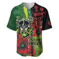 Canberra Raiders ANZAC Personalised Baseball Jersey Lest We Forget Poppy Camo