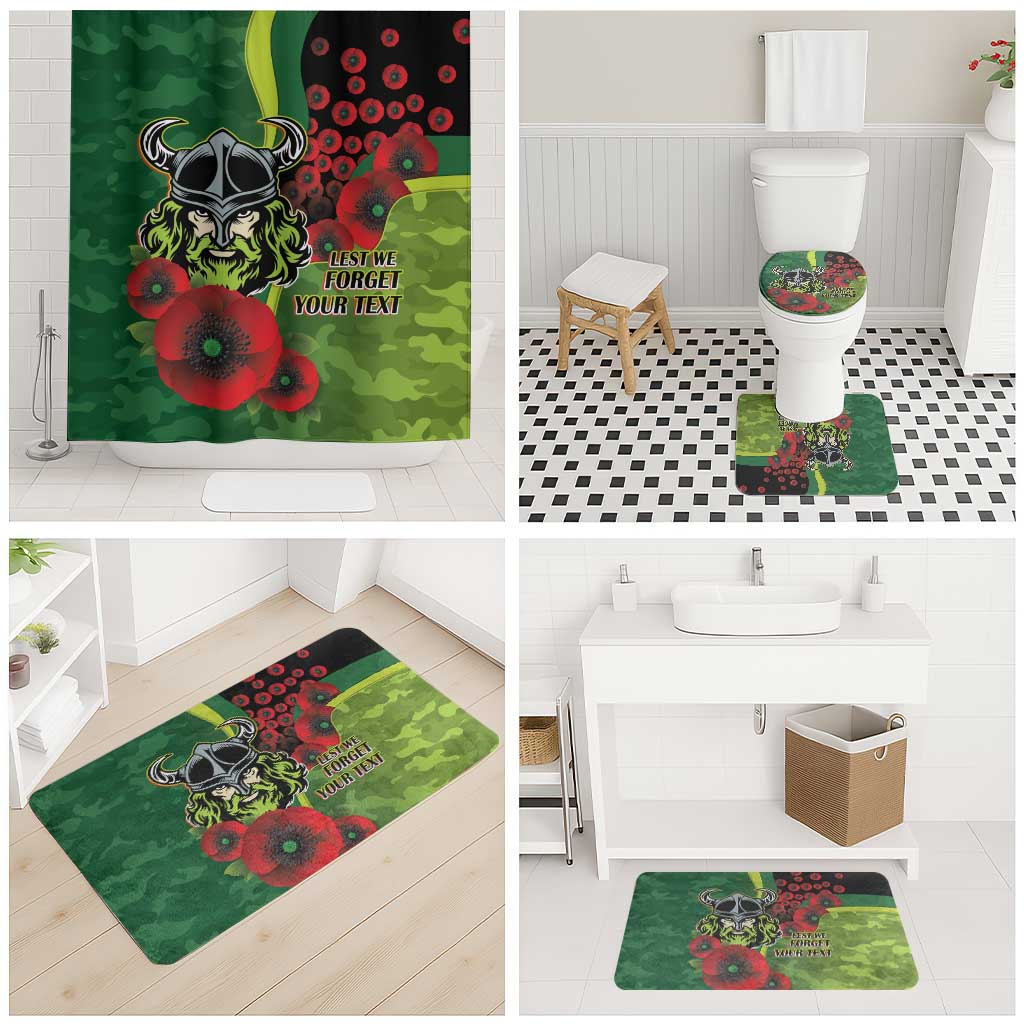 Canberra Raiders ANZAC Personalised Bathroom Set Lest We Forget Poppy Camo