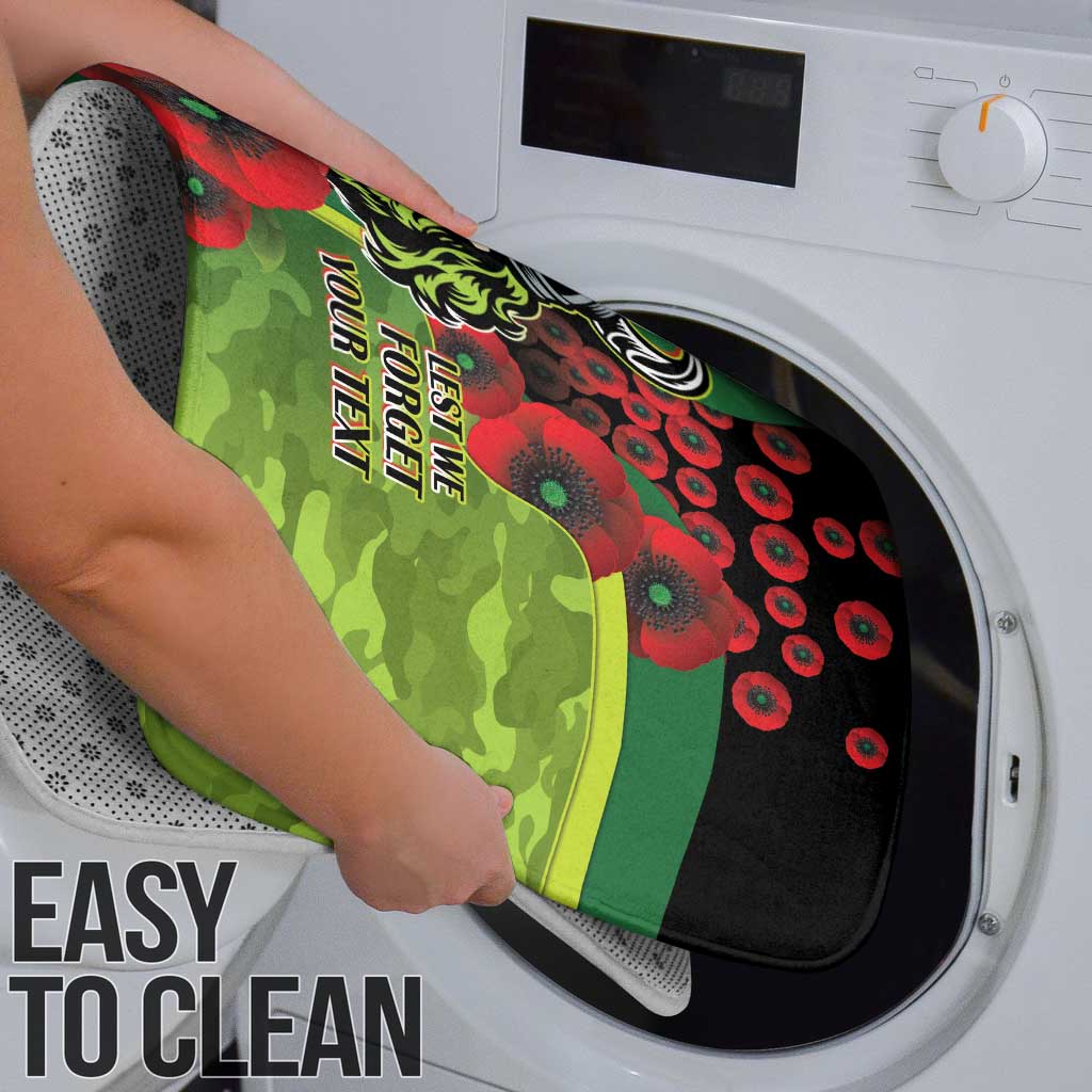 Canberra Raiders ANZAC Personalised Bathroom Set Lest We Forget Poppy Camo