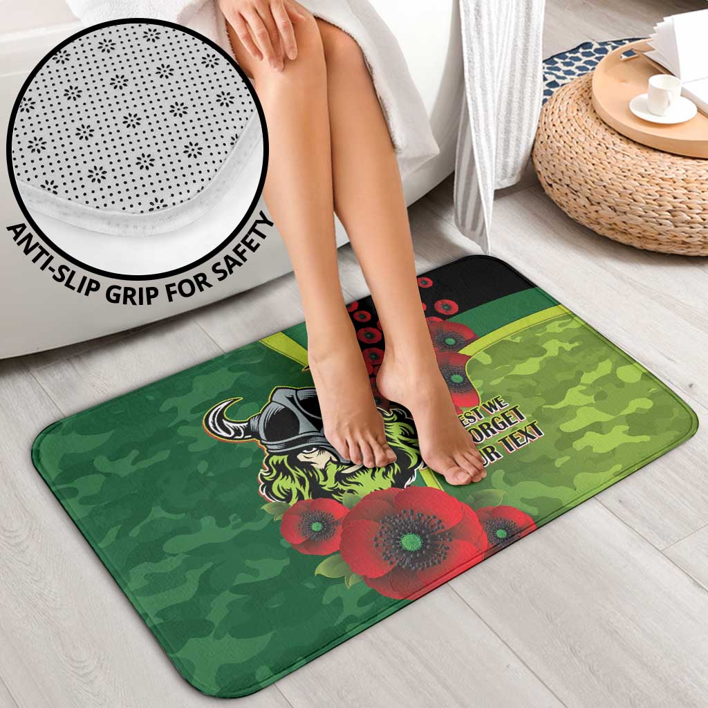 Canberra Raiders ANZAC Personalised Bathroom Set Lest We Forget Poppy Camo