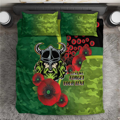 Canberra Raiders ANZAC Personalised Bedding Set Lest We Forget Poppy Camo