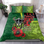 Canberra Raiders ANZAC Personalised Bedding Set Lest We Forget Poppy Camo