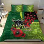 Canberra Raiders ANZAC Personalised Bedding Set Lest We Forget Poppy Camo