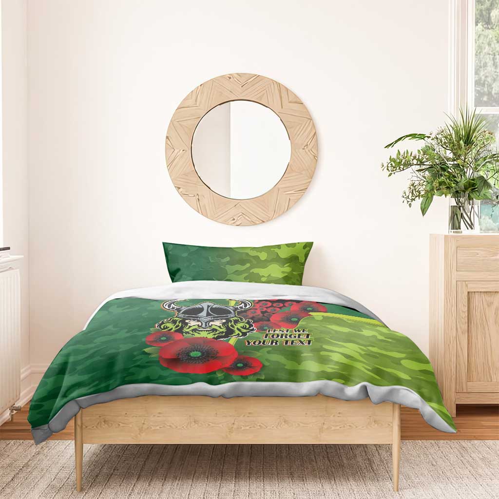 Canberra Raiders ANZAC Personalised Bedding Set Lest We Forget Poppy Camo