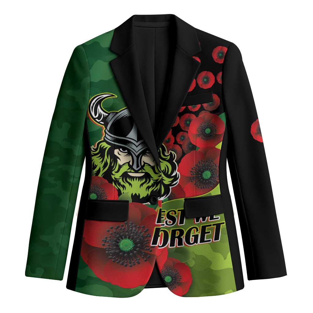 Canberra Raiders ANZAC Personalised Blazer Lest We Forget Poppy Camo