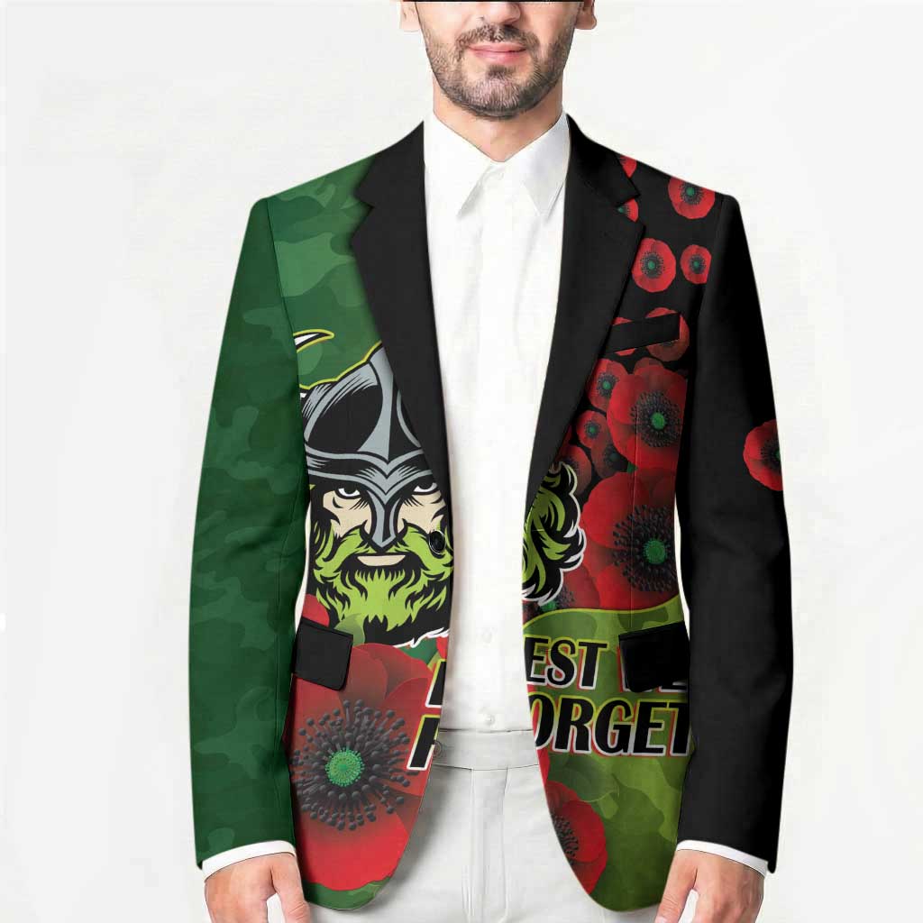 Canberra Raiders ANZAC Personalised Blazer Lest We Forget Poppy Camo