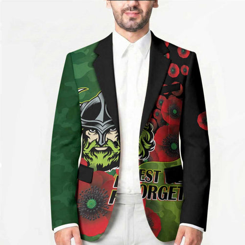 Canberra Raiders ANZAC Personalised Blazer Lest We Forget Poppy Camo