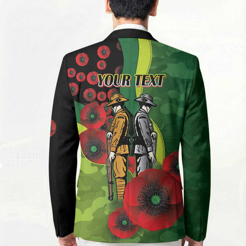 Canberra Raiders ANZAC Personalised Blazer Lest We Forget Poppy Camo