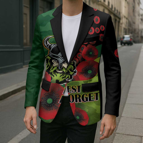 Canberra Raiders ANZAC Personalised Blazer Lest We Forget Poppy Camo