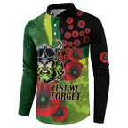 Canberra Raiders ANZAC Personalised Button Sweatshirt Lest We Forget Poppy Camo
