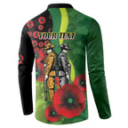 Canberra Raiders ANZAC Personalised Button Sweatshirt Lest We Forget Poppy Camo