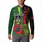 Canberra Raiders ANZAC Personalised Button Sweatshirt Lest We Forget Poppy Camo