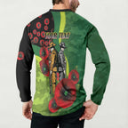 Canberra Raiders ANZAC Personalised Button Sweatshirt Lest We Forget Poppy Camo