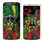 Canberra Raiders ANZAC Personalised 4 in 1 Can Cooler Tumbler Lest We Forget Poppy Camo