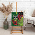 Canberra Raiders ANZAC Personalised Canvas Wall Art Lest We Forget Poppy Camo