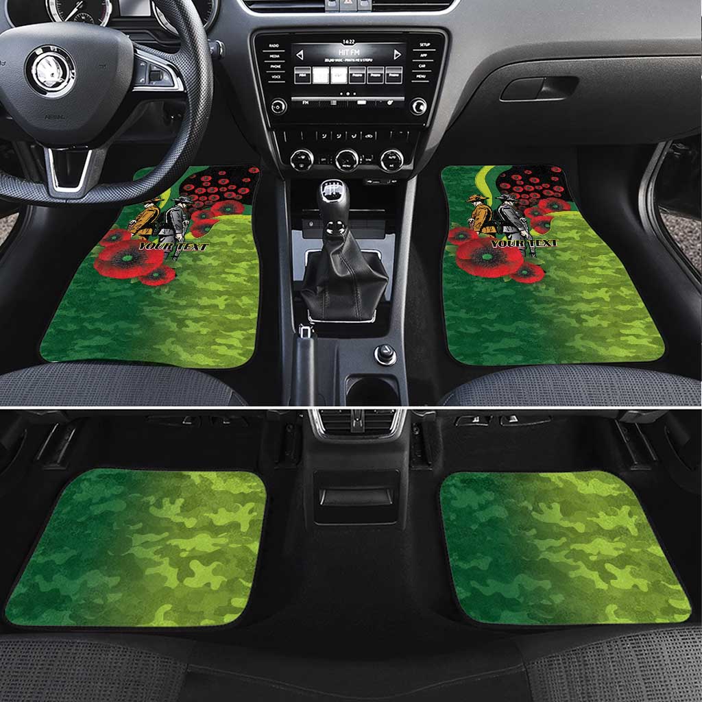 Canberra Raiders ANZAC Personalised Car Mats Lest We Forget Poppy Camo