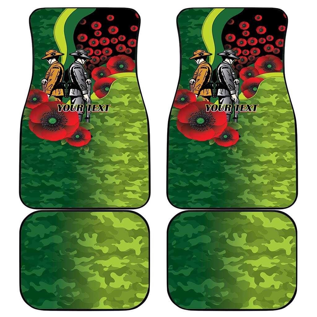 Canberra Raiders ANZAC Personalised Car Mats Lest We Forget Poppy Camo