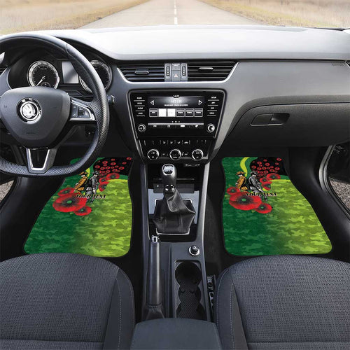 Canberra Raiders ANZAC Personalised Car Mats Lest We Forget Poppy Camo