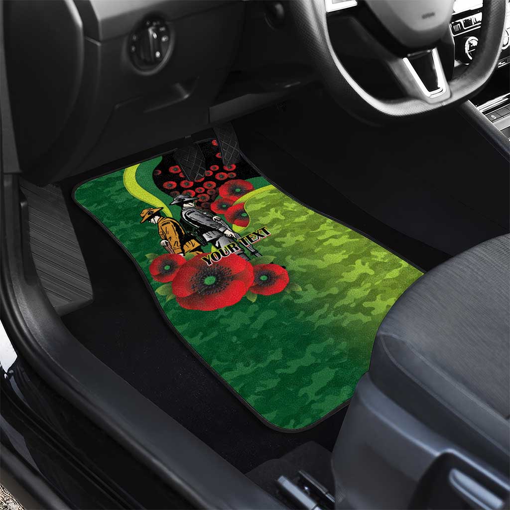 Canberra Raiders ANZAC Personalised Car Mats Lest We Forget Poppy Camo