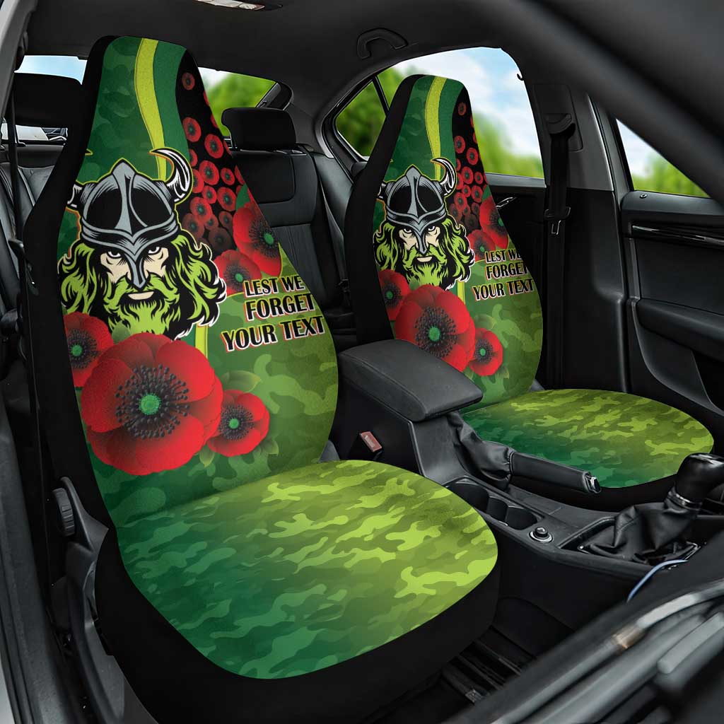 Canberra Raiders ANZAC Personalised Car Seat Cover Lest We Forget Poppy Camo