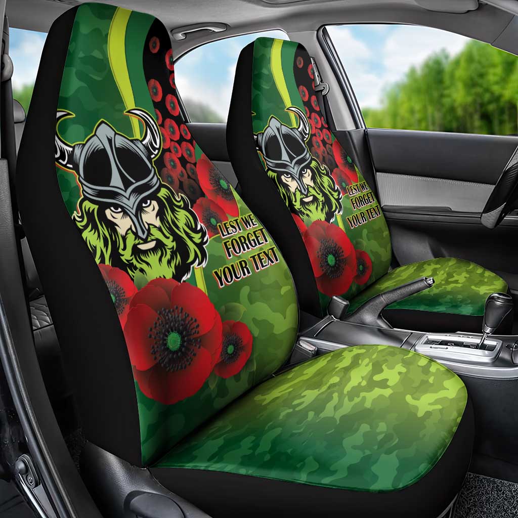 Canberra Raiders ANZAC Personalised Car Seat Cover Lest We Forget Poppy Camo
