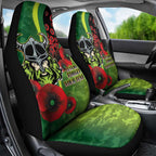 Canberra Raiders ANZAC Personalised Car Seat Cover Lest We Forget Poppy Camo